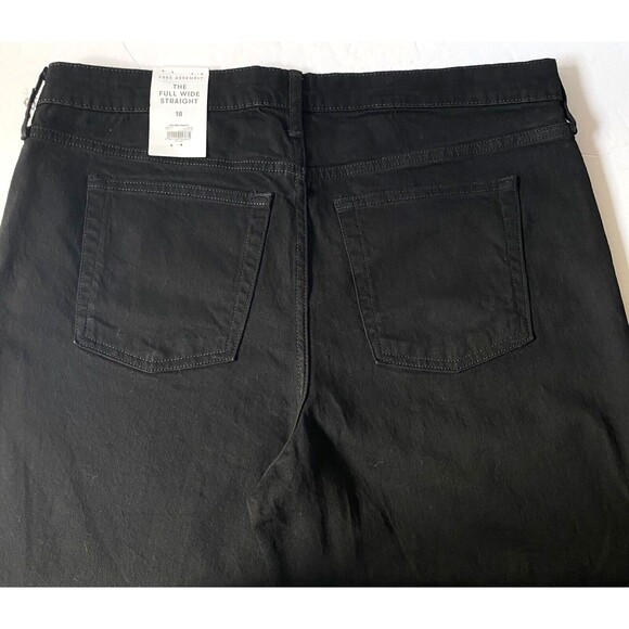 Free Assembly Jeans Women's Plus Size 18 Black The Full Wide Straight NWT - Picture 5 of 16